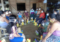 Rural and indigenous women are particularly impacted by the COVID-19 pandemic. Here, Maya Q'eqchi women from Guatemala learn about further sanitation protocols while sharing ancestral knowledge of natural medicines found in their forests and family garden